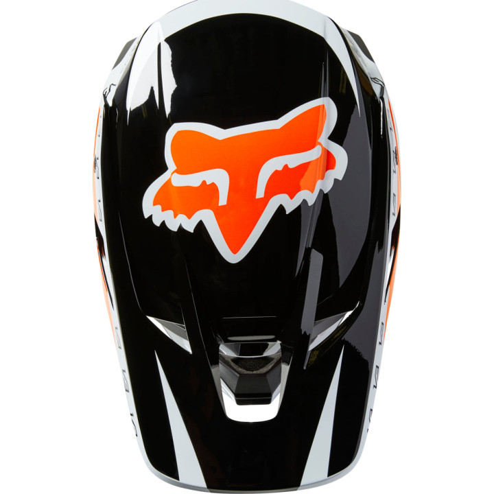 Casque FOX v3 rs dvide noir/blanc/orange | Oxmoto