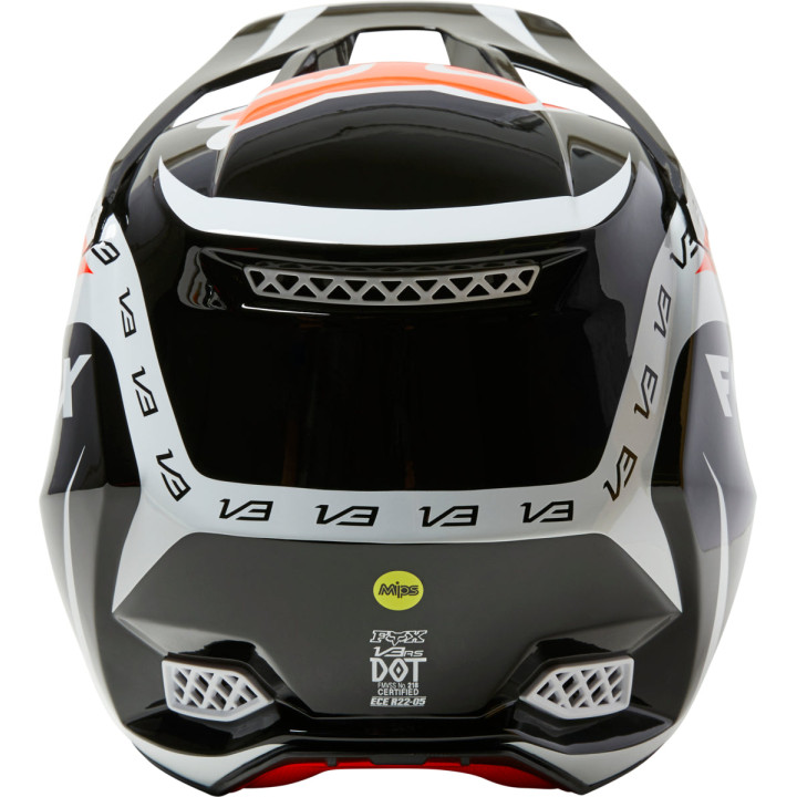 Casque FOX v3 rs dvide noir/blanc/orange | Oxmoto