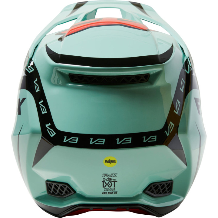 Casque FOX v3 rs dvide vert/noir | Oxmoto