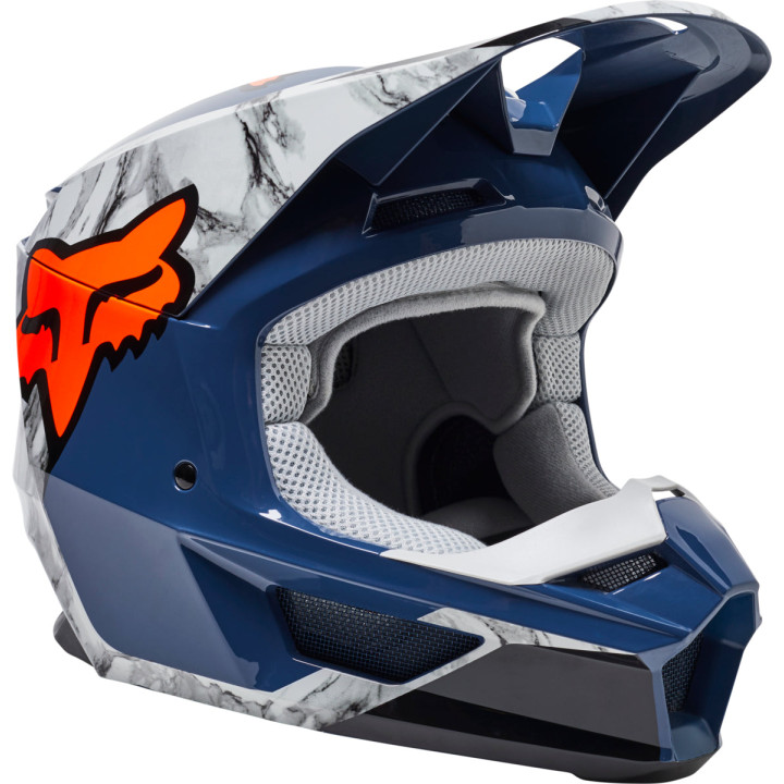 Casque FOX v1 karrera navy/gris | Oxmoto