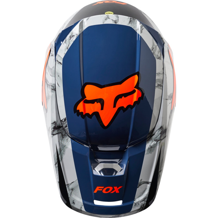 Casque FOX v1 karrera navy/gris | Oxmoto