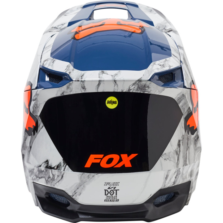 Casque FOX v1 karrera navy/gris | Oxmoto