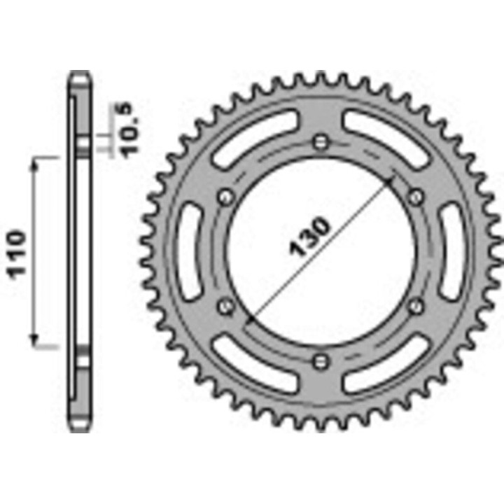 Couronne PBR racing alu ultra-light - 525 | Oxmoto