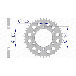 Couronne AFAM aluminium 51609 - 525 1074692004 | Oxmoto
