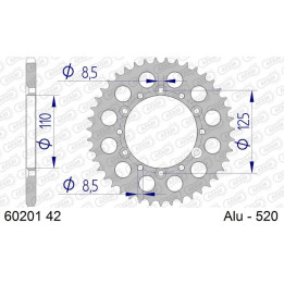 Couronne AFAM aluminium 60201 - 520 1074708001 | Oxmoto