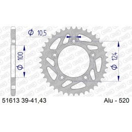 Couronne AFAM aluminium 51613 - 520 1074694005 | Oxmoto