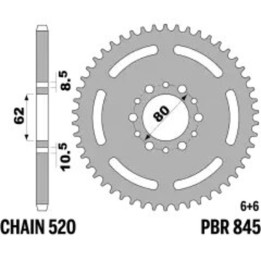 Couronne PBR acier standard - 520 845 49 F | Oxmoto