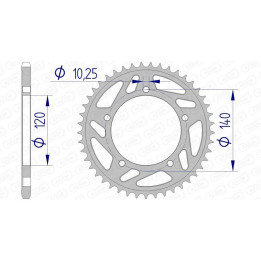 Couronne AFAM aluminium 15605 - 520 1074551011 | Oxmoto