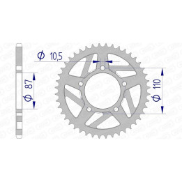 Couronne AFAM aluminium 15405 - 520 1074548005 | Oxmoto