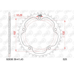 Couronne AFAM acier standard 92836 - 525 1074797001 | Oxmoto