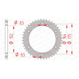 Couronne AFAM acier standard 12500 - 520 1074440003 | Oxmoto