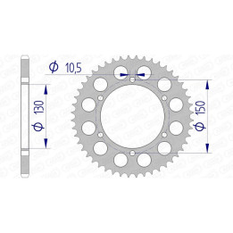 Couronne AFAM aluminium 13604 - 520 1074476002 | Oxmoto
