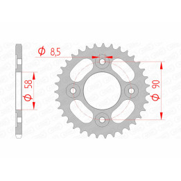 Couronne AFAM acier standard 10117 - 420 1074324001 | Oxmoto