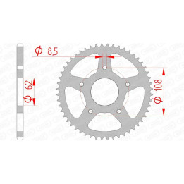 Couronne AFAM acier standard 92122 - 420 1074771002 | Oxmoto