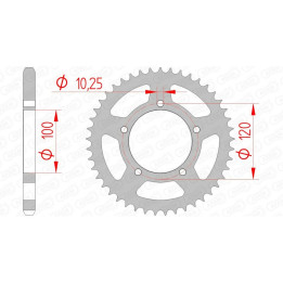 Couronne AFAM acier standard 35800 - 525 1074624002 | Oxmoto