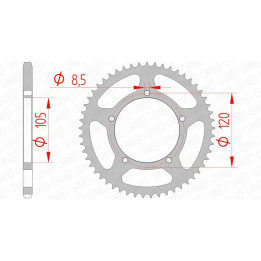 Couronne AFAM acier standard 35103 - 420 1074614002 | Oxmoto