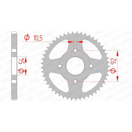 Couronne AFAM acier standard 12202 - 428 1074410003 | Oxmoto