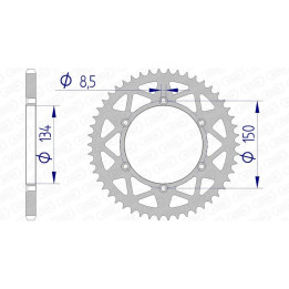 Couronne AFAM alu 17206520 - 47 dents | Oxmoto