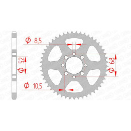 Couronne AFAM acier standard 14100 - 420 - 38 dents | Oxmoto