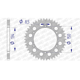 Couronne AFAM alu ultra-light anti-boue 17206520 - 46 dents