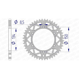 Couronne AFAM alu ultra-light anti-boue 17206520 - 51 dents