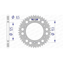 Couronne AFAM alu ultra-light 11212 - 520 - 45 dents 1074389004