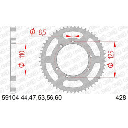 Couronne AFAM acier standard 59104 - 428 1074704003 | Oxmoto