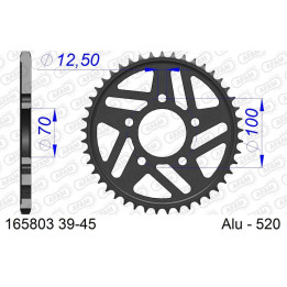 Couronne AFAM aluminium 165803 - 520 1074580005 | Oxmoto