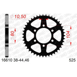 Couronne AFAM acier standard 16610 - 525 1074588007 | Oxmoto