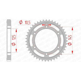 Couronne AFAM acier standard 12601 - 530 1074450001 | Oxmoto