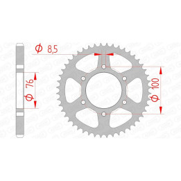 Couronne AFAM acier standard 12227 - 428 1074422001 | Oxmoto