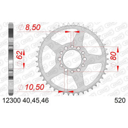 Couronne AFAM acier standard 12300 - 520 1074425002 | Oxmoto