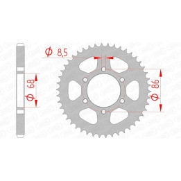 Couronne AFAM acier standard 16201 - 428 | Oxmoto