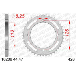 Couronne AFAM acier standard 16209 - 428 1074560002 | Oxmoto