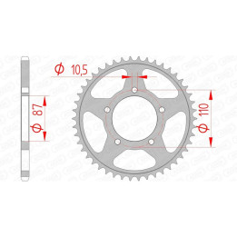 Couronne AFAM acier standard 14405 - 520 1074515001 | Oxmoto