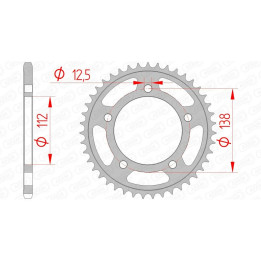 Couronne AFAM acier standard 10627 - 520 1074377004 | Oxmoto