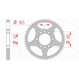 Couronne AFAM acier standard 12204 - 428 1074413002 | Oxmoto