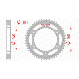Couronne AFAM acier standard 16701530 1074591003 | Oxmoto