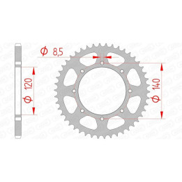 Couronne AFAM acier standard 16600 - 520 1074581005 | Oxmoto