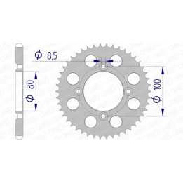 Couronne AFAM aluminium ultra-light 11110 - 428 | Oxmoto