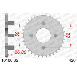 Couronne AFAM acier standard 10106 - 420 1074321001 | Oxmoto