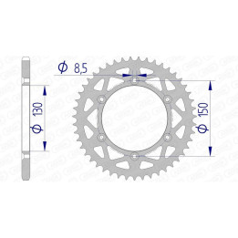 Couronne AFAM alu 13323 - 520 - 48 dents | Oxmoto