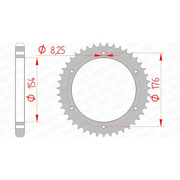 Couronne AFAM acier standard 10607 - 530 | Oxmoto