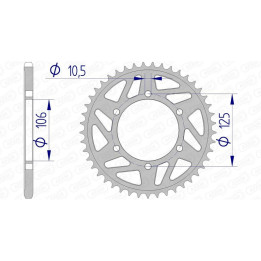 Couronne AFAM aluminium 87606 - 520 1074766005 | Oxmoto