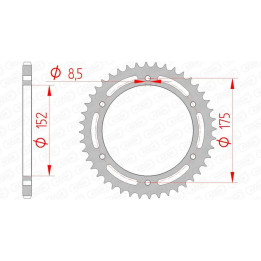 Couronne AFAM acier standard 12301 - 520 1074426002 | Oxmoto