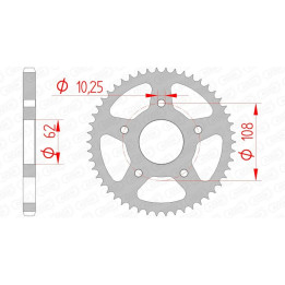 Couronne AFAM acier standard 47201 - 428 | Oxmoto