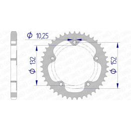 Couronne AFAM aluminium 93836 - 525 1074818003 | Oxmoto