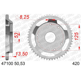 Couronne AFAM acier standard 47100 - 420 1074656001 | Oxmoto