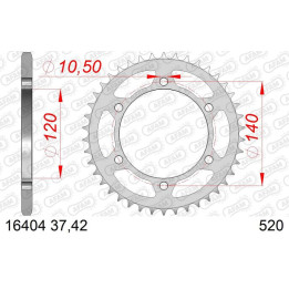 Couronne AFAM acier standard 16404 - 520 1074567002 | Oxmoto