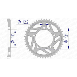 Couronne AFAM aluminium 165800 - 525 1074577003 | Oxmoto